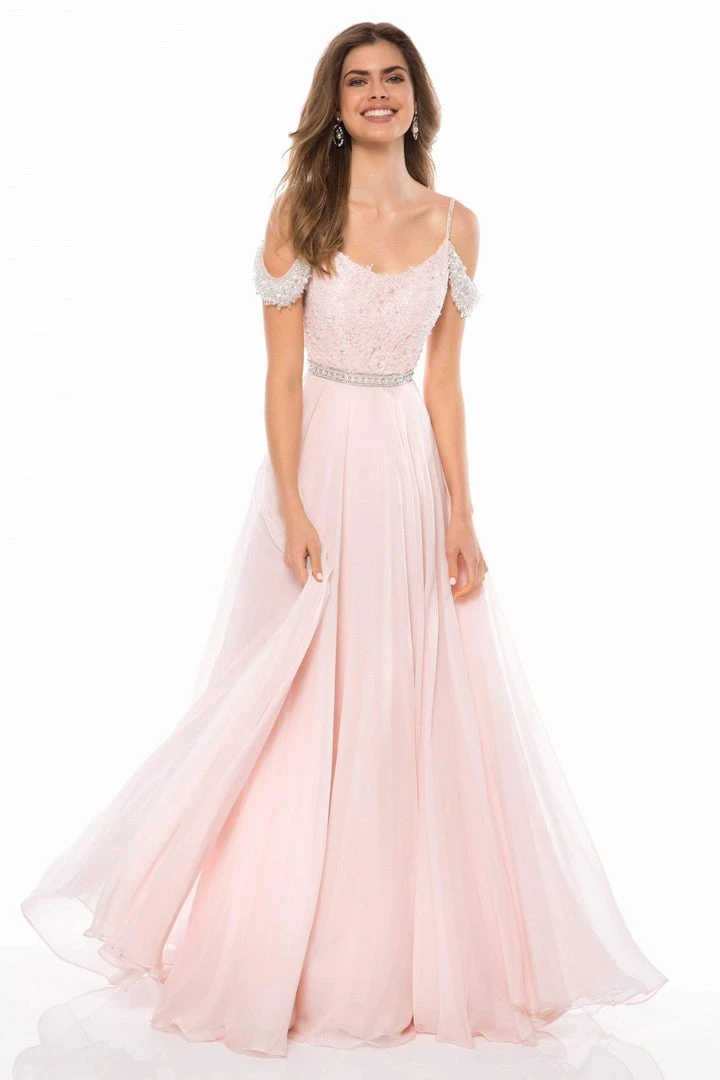 Sherri Hill - 51970 Lace Scoop Neck Chiffon A-line Dress 3 Sherri Hill - 51970 Lace Scoop Neck Chiffon A-line Dress