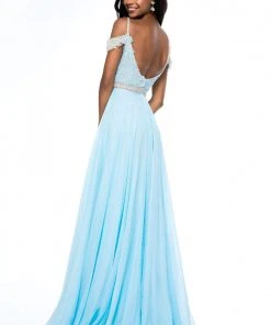 Sherri Hill - 51970 Lace Scoop Neck Chiffon A-line Dress 10 Sherri Hill - 51970 Lace Scoop Neck Chiffon A-line Dress