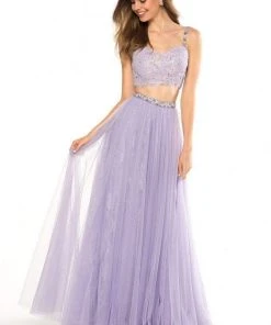 Sherri Hill - 51971 Two-Piece Appliqued Sweetheart Bodice Tulle Dress