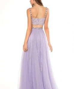 Sherri Hill - 51971 Two-Piece Appliqued Sweetheart Bodice Tulle Dress