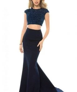 Sherri Hill - 51979 Two Piece Cap Sleeve Jersey Mermaid Dress
