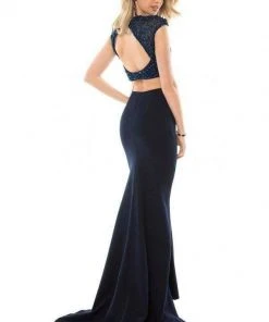 Sherri Hill - 51979 Two Piece Cap Sleeve Jersey Mermaid Dress