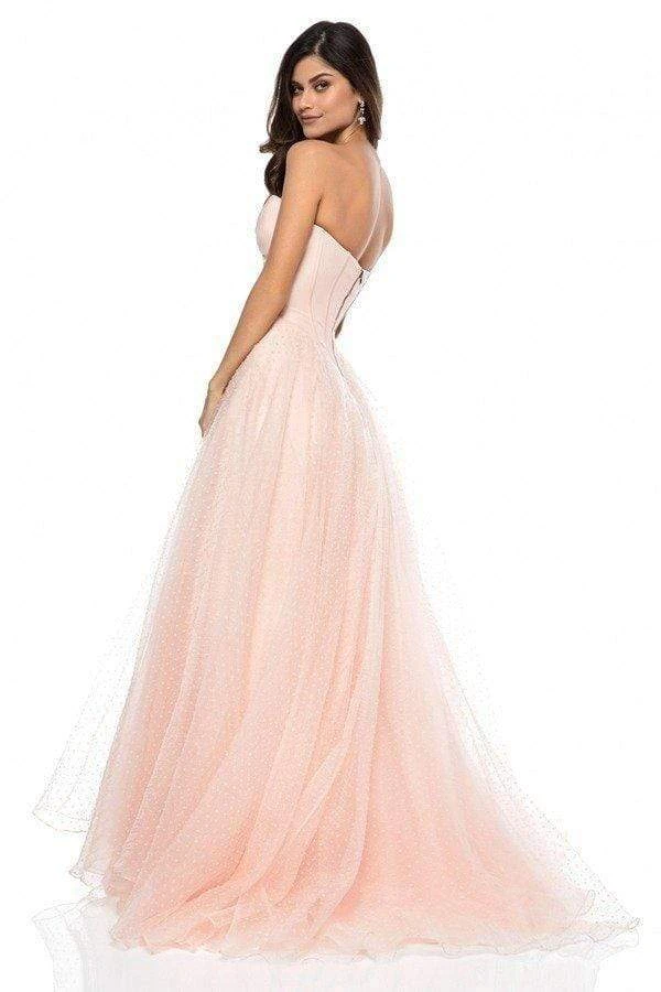 Sherri Hill - 51980 Strapless Corset Top Point D'esprit Gown 4 Sherri Hill - 51980 Strapless Corset Top Point D'esprit Gown
