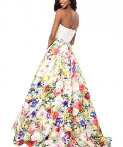 Sherri Hill - 52002 Beaded Sweetheart Floral Print Ballgown