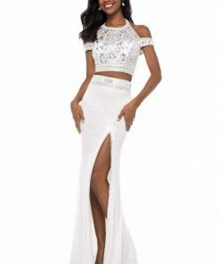 Sherri Hill - 52009 Bedazzled Halter Neck Sheath Dress