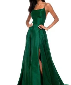 Sherri Hill - 52022 Scoop Taffeta Long A Line Dress 16 Sherri Hill - 52022 Scoop Taffeta Long A Line Dress