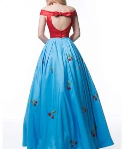 Sherri Hill - 52030 Cap Sleeve Satin Cherry Print Ballgown 15 Sherri Hill - 52030 Cap Sleeve Satin Cherry Print Ballgown