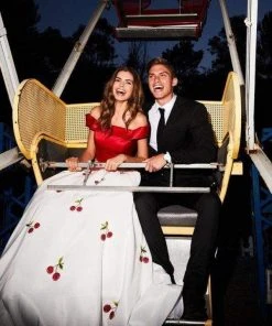 Sherri Hill - 52030 Cap Sleeve Satin Cherry Print Ballgown 17 Sherri Hill - 52030 Cap Sleeve Satin Cherry Print Ballgown