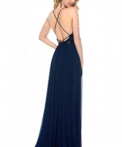 Sherri Hill - 52034 Lace Deep V-neck Chiffon Sheath Dress 12 Sherri Hill - 52034 Lace Deep V-neck Chiffon Sheath Dress