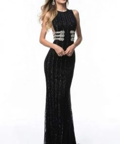 Sherri Hill - 52051 Embellished Jewel Neck Sheath Dress