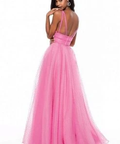 Sherri Hill - 52058 Plunging V-Neck Pleated Ballgown