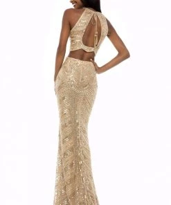 Sherri Hill - 52063 Two-Piece Fitted Long Sequined Dress 17 Sherri Hill - 52063 Two-Piece Fitted Long Sequined Dress