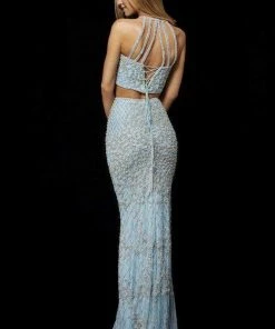 Sherri Hill - 52088 Beaded Two Piece Halter Evening Dress