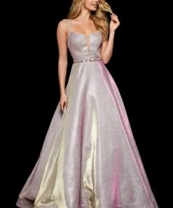 Sherri Hill - 52124 Bead Embellished Scoop Neck A-line Dress 14 Sherri Hill - 52124 Bead Embellished Scoop Neck A-line Dress