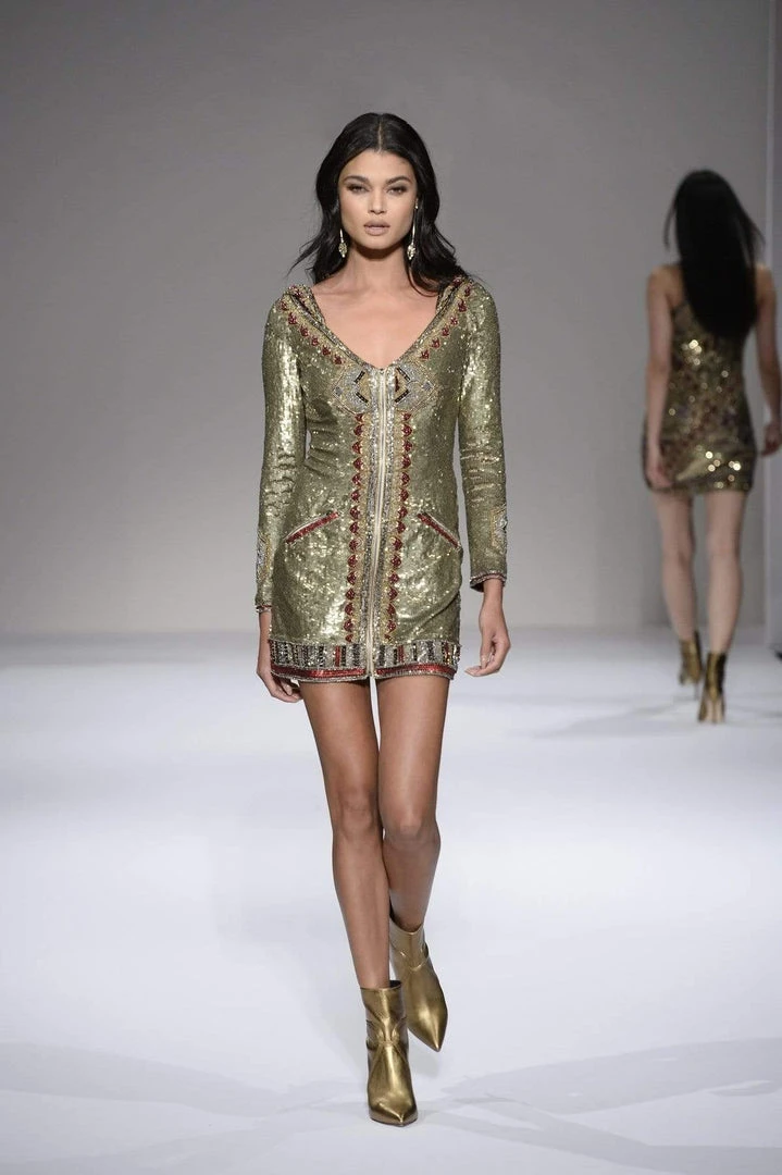 Sherri Hill - 52139 Sequined Long Sleeve Short Fitted Dress 3 Sherri Hill - 52139 Sequined Long Sleeve Short Fitted Dress