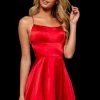 Sherri Hill - 52156 Short Scoop Neck Satin Dress