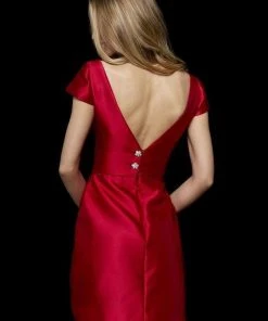 Sherri Hill - 52182 Cap Sleeve Satin A-Line Short Dress