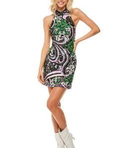 Sherri Hill - 52214 Halter Short Black Fitted Dress 9 Sherri Hill - 52214 Halter Short Black Fitted Dress