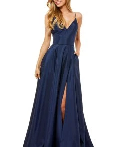 Sherri Hill - 52245 Plunging V- Neckline A Line Taffeta Dress 10 Sherri Hill - 52245 Plunging V- Neckline A Line Taffeta Dress