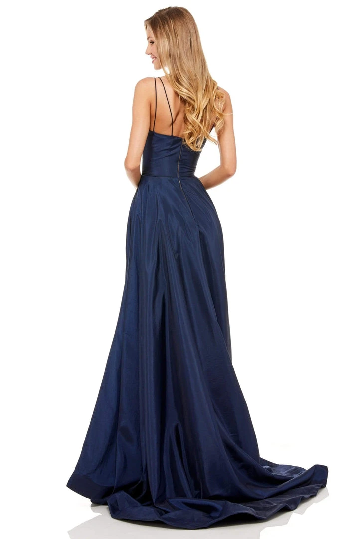 Sherri Hill - 52245 Plunging V- Neckline A Line Taffeta Dress 7 Sherri Hill - 52245 Plunging V- Neckline A Line Taffeta Dress