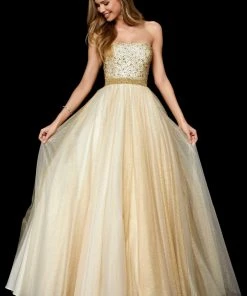 Sherri Hill - 52264 Beaded Strapless A Line Dress