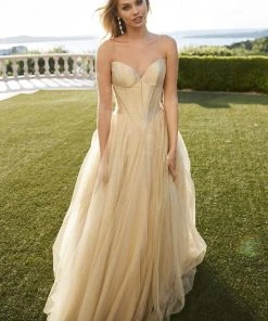 Sherri Hill - 52265 Sweetheart Long Gold Dress 9 Sherri Hill - 52265 Sweetheart Long Gold Dress