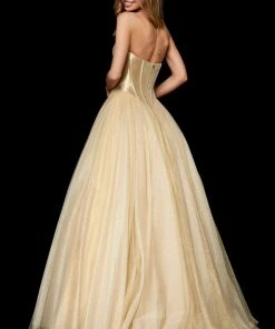 Sherri Hill - 52265 Sweetheart Long Gold Dress 7 Sherri Hill - 52265 Sweetheart Long Gold Dress