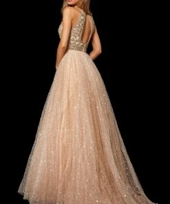 Sherri Hill - 52277 Beaded Halter Sequin Tulle Ballgown 11 Sherri Hill - 52277 Beaded Halter Sequin Tulle Ballgown