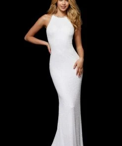 Sherri Hill - 52320 Halter Neck Beaded Long Dress