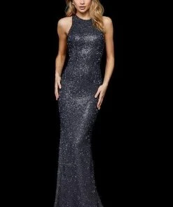 Sherri Hill - 52328 Beaded Halter Sheath Evening Dress