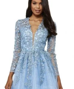 Sherri Hill - 52343 Lace Applique Long Sleeves A-Line Cocktail Dress 7 Sherri Hill - 52343 Lace Applique Long Sleeves A-Line Cocktail Dress
