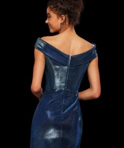 Sherri Hill - 52355 Off Shoulder Glitter Stretch Fitted Short Dress