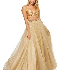 Sherri Hill - 52406 Off The Shoulder Beaded Dress