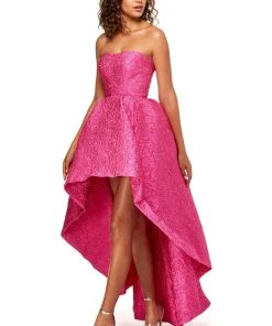 Sherri Hill - 52418 Embossed Brocade High Low Strapless Dress