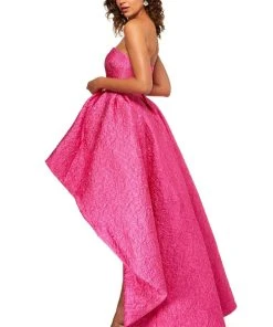 Sherri Hill - 52418 Embossed Brocade High Low Strapless Dress