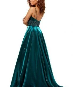 Sherri Hill - 52423 Beaded Scoop Neck Ballgown With Train