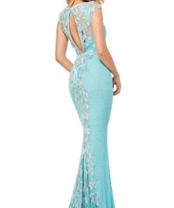Sherri Hill - 52451 Beaded Deep V-neck Fitted Dress With Open Back 9 Sherri Hill - 52451 Beaded Deep V-neck Fitted Dress With Open Back