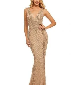 Sherri Hill - 52453 Fully Beaded V-Neck Long Evening Dress
