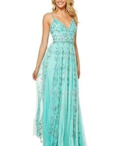 Sherri Hill - 52461 Beaded V-Neck A-Line Evening Dress