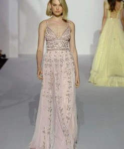 Sherri Hill - 52461 Beaded V-Neck A-Line Evening Dress