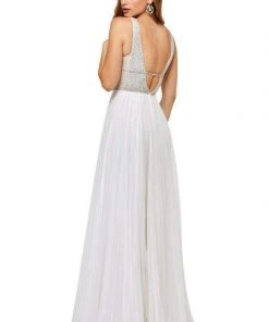 Sherri Hill - 52463 Beaded Plunging V-Neck A-Line Dress