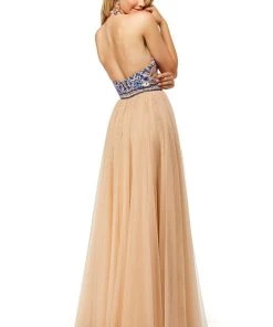 Sherri Hill - 52475 Embroidered V-Neck Beaded High Slit Dress 13 Sherri Hill - 52475 Embroidered V-Neck Beaded High Slit Dress
