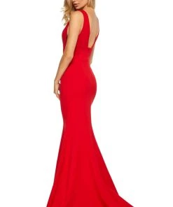 Sherri Hill - 52483 Long Plunging V-Neck Empire Mermaid Gown 8 Sherri Hill - 52483 Long Plunging V-Neck Empire Mermaid Gown