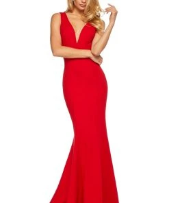 Sherri Hill - 52483 Long Plunging V-Neck Empire Mermaid Gown 9 Sherri Hill - 52483 Long Plunging V-Neck Empire Mermaid Gown