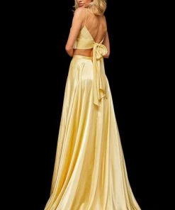 Sherri Hill - 52488 Two Piece Deep V-neck Silk Charmeuse Dress