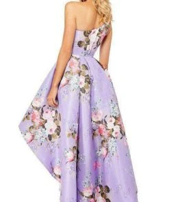 Sherri Hill - 52489 Floral Single Shoulder A-Line High Low Dress