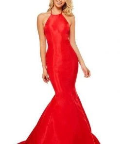 Sherri Hill - 52490 Halter Taffeta Ruffled Mermaid Dress
