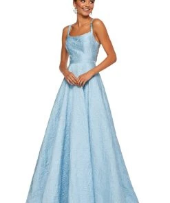 Sherri Hill - 52503 Scoop Brocade A-line Dress