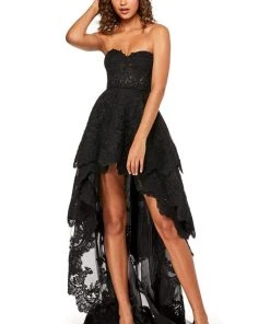 Sherri Hill - 52513 Sweetheart Lace High-Low Dress