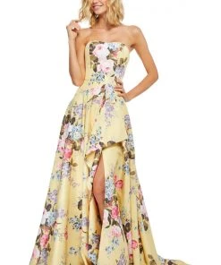 Sherri Hill - 52531 Floral Print Strapless A-line Dress